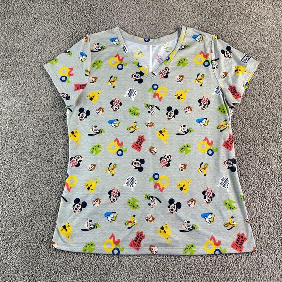 Disney Tops - Disney Shirt Womens Extra Large Gray AOP 2020 Magic Kingdom Cast V Neck Ladies